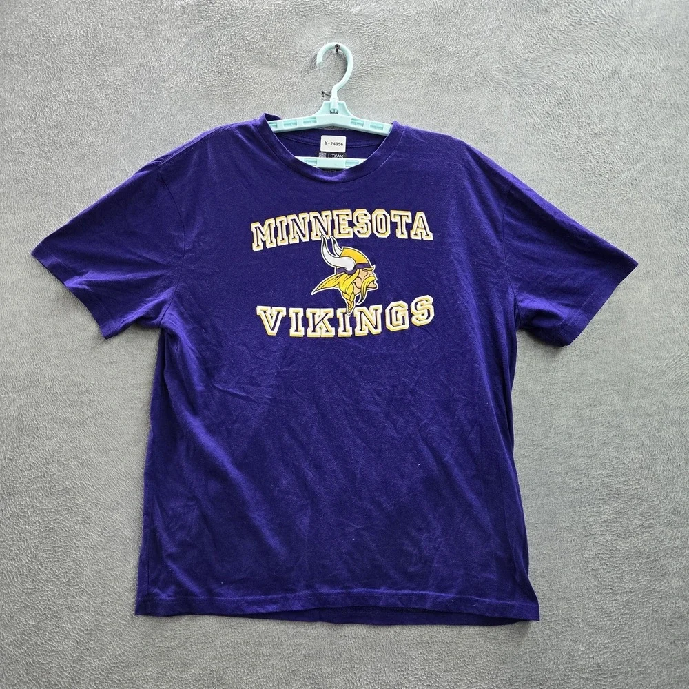 Minnesota Vikings Men Shirt L Purple NFL Team Apparel Logo Sports‎ Fan